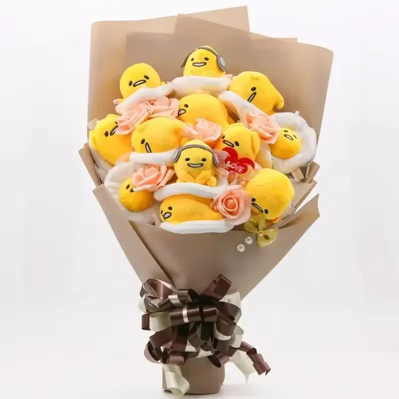 Sanrio Hot Gudetama Kawaii яйцо кукла букет мультфильм креативная милая ручной работы для