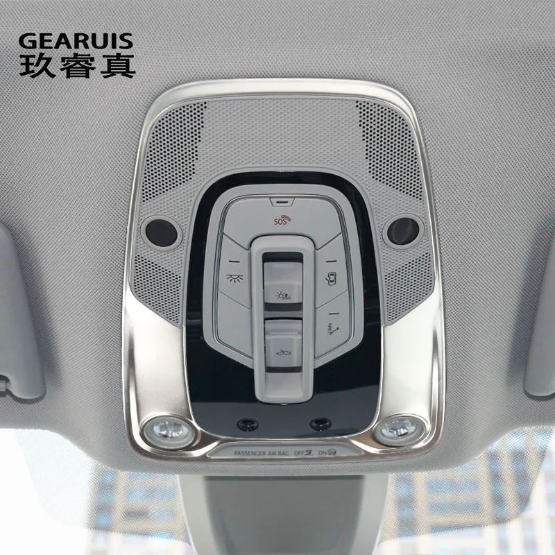 

For Audi Q5 FY 2018-2022 Stainless Steel Interior Accessories Car Styling Front Roof Reading Lamp light Frame Decoration Decals