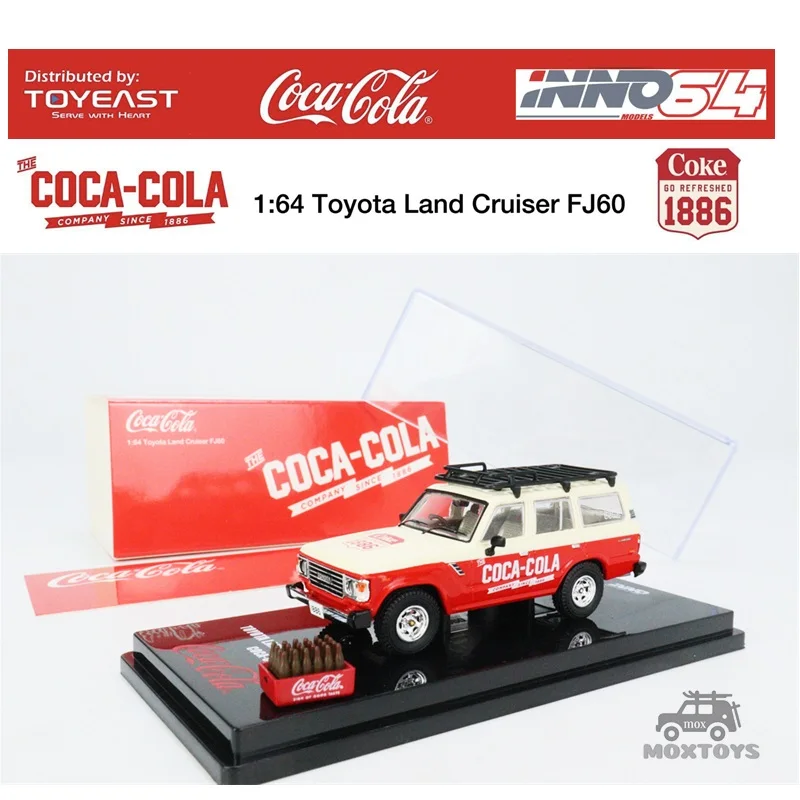 

Tiny x INNO 1:64 Toyota Land Cruiser FJ60 Coca-Cola w/roof rack Diecast Model Car