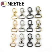 meetee 10pcs metal buckles 1013162025mm lobster clasps carbiner for bag strap keychain hook clips diy hardware accessories