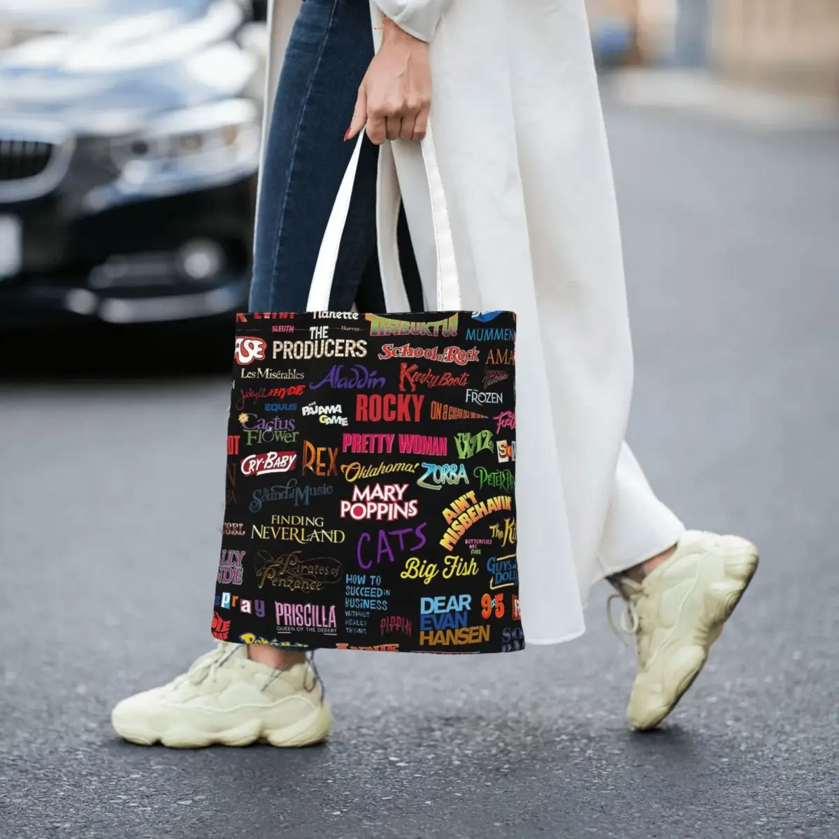 Broadway Musicals Women Canvas Handbag Large Capacity Shopper Bag Tote Bag withSmall Shoulder Bag