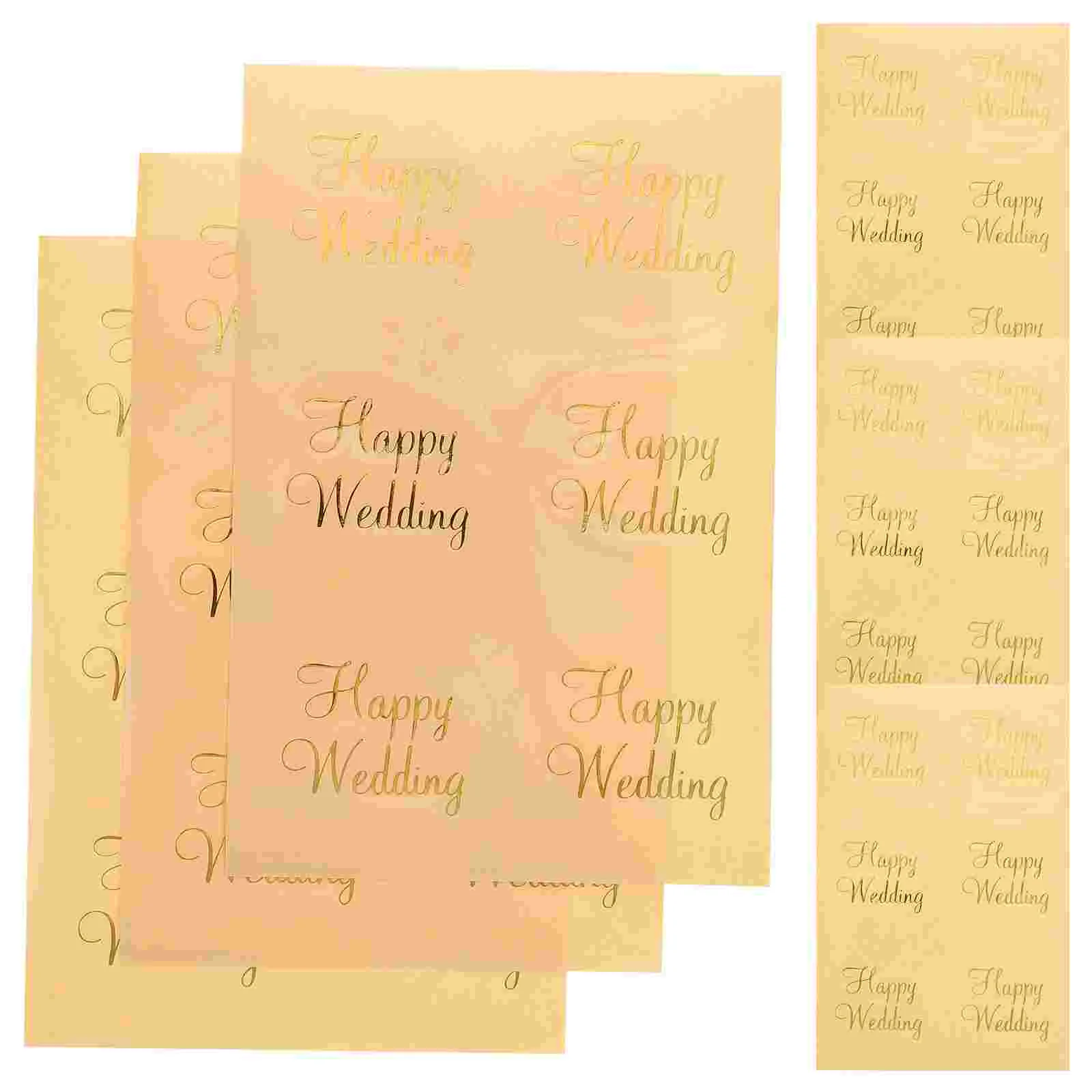 

25 Sheets Sticker Kids Wedding Stickers Shape Adhesive Decals Paper Clear Decor Bronzing