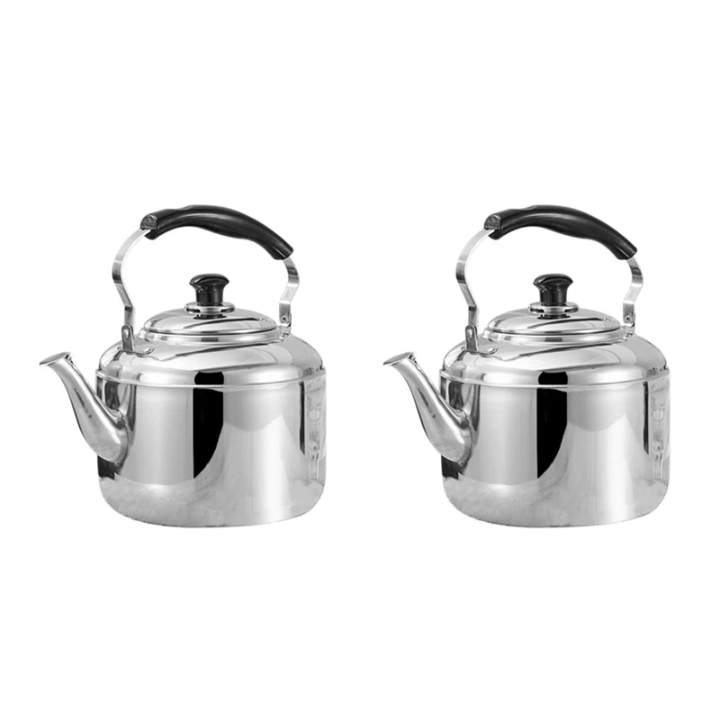 

Retail 2X Stainless Steel Kettle Whistling Tea Kettle Coffee Kitchen Stovetop Induction For For Home Kitchen Camping Picnic 4L