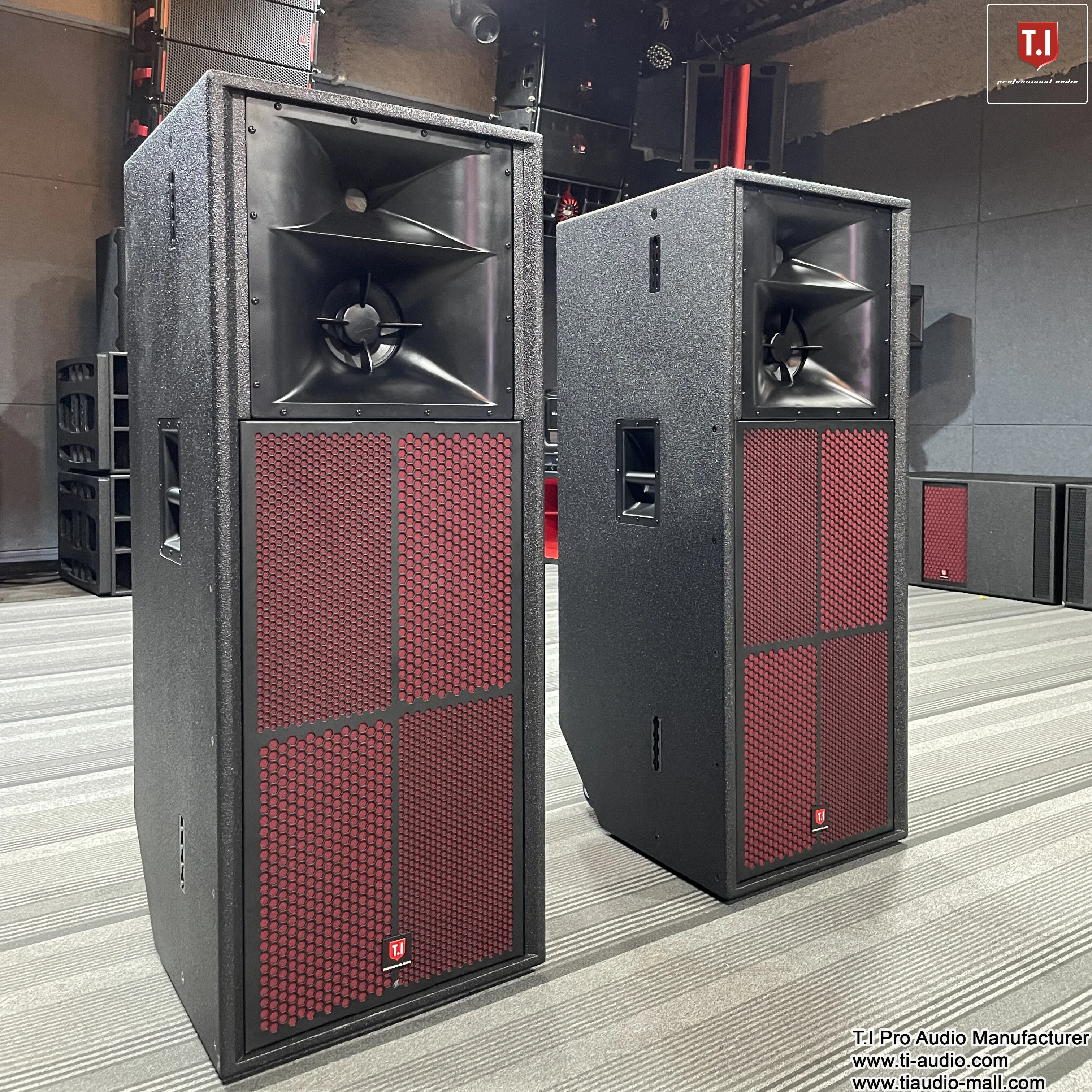 Фото Профессиональные акустические системы T.I Pro Audio: Трехполосные полнодиапазонные колонки для уличных сцен и звуковых систем №2