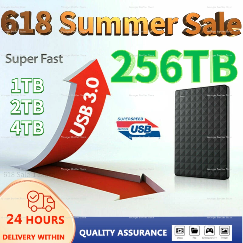 

Portable USB Hard Drive HDD 120MB/s Capacity 256TB 2TB Mobile External Hard Disk Office Computer Accessoires Expansion Capacity