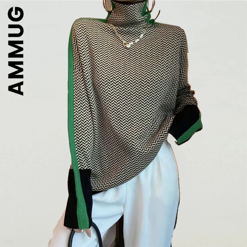 

Ammug Fashion Women Sweater Turtleneck Knitted Simple Basic Women's Sweater Girl Jumper Knit Sweater Slim Cheap Woman Sweaters