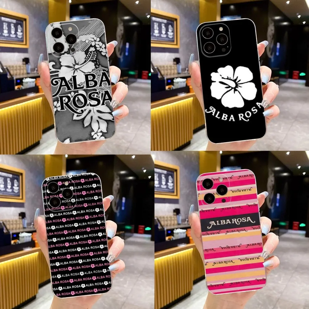 Модный чехол для телефона A-ALBA R-ROSA iPhone 16 15 14 13 12 11 Plus Pro Max XR XS X 7 8 SE мини-прозрачный