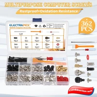 electrapick 362pcs computer screws kit for motherboard pc case fan cd rom hard disk notebook metic nut and bolt assortment