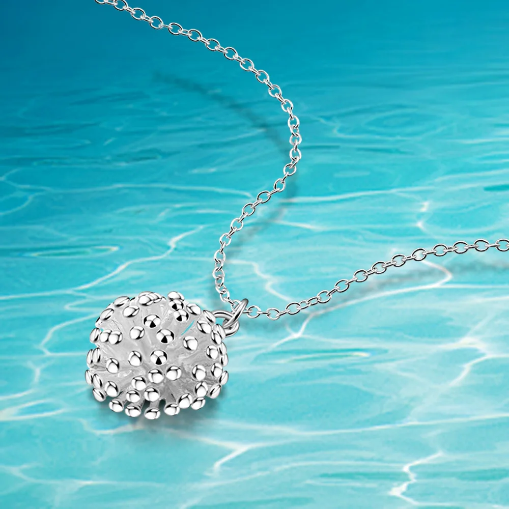 

Ожерелье женское из серебра 925 пробы с подвеской-одуванчиком, модное элегантное женское ожерелье, простое круглое женское ювелирное издели...