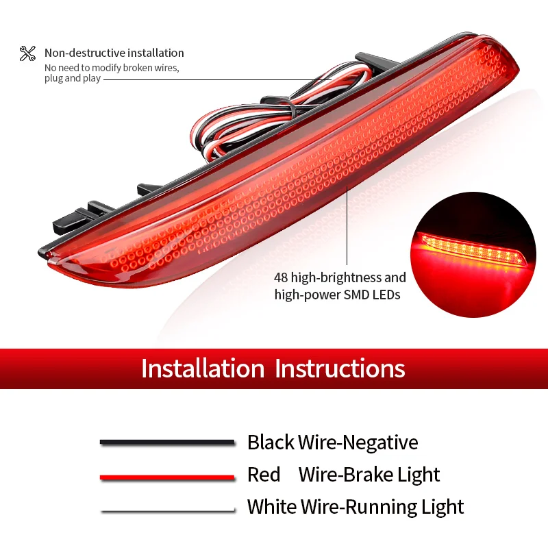 2 шт. задние фонари заднего бампера 12 В