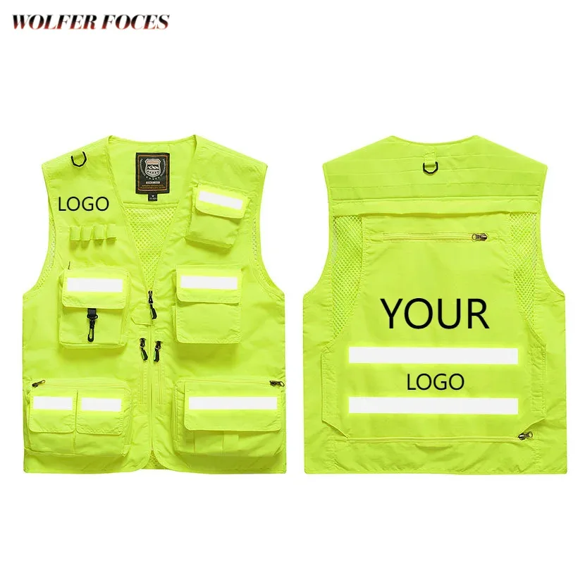 Жилет с логотипом на заказ мужской жилет летняя Рабочая Светоотражающая куртка