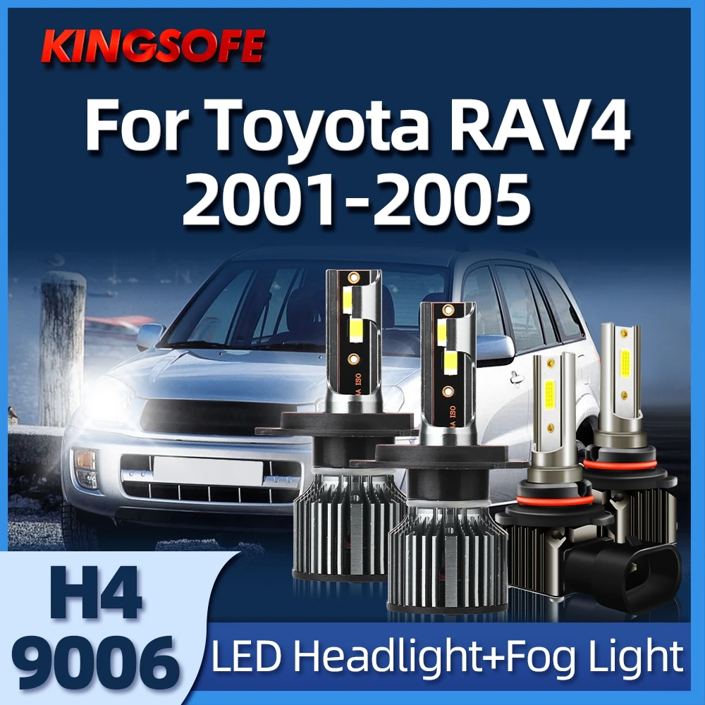 

Roadsun 2/4Pcs H4 LED Headlight 9006/HB4 Fog Light 6000K CSP COB Chip Fit For Toyota RAV4 2001 2002 2003 2004 2005