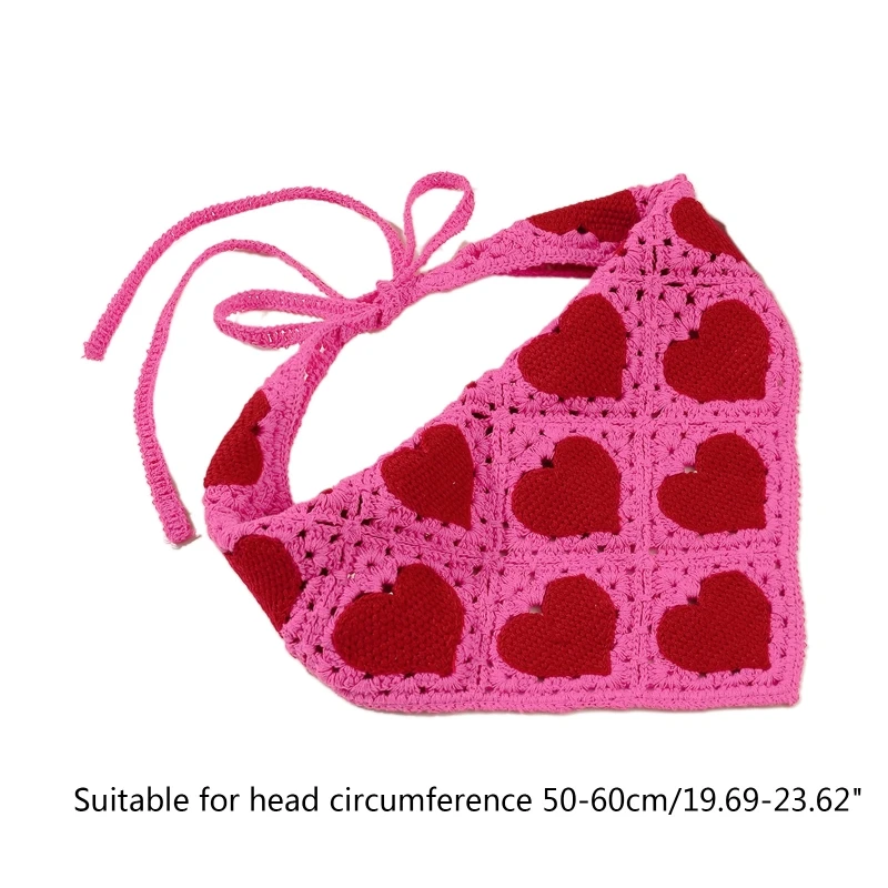 Женский красочный вязаный крючком платок на голову с милым узором тюрбан