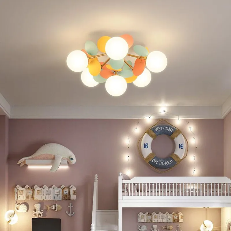 Modern Macron Chandeliers Lamp Children Room Living Room Kids Bedroom LED Deco Ceiling Lamp Indoor Colourful Chandelier lighting enlarge