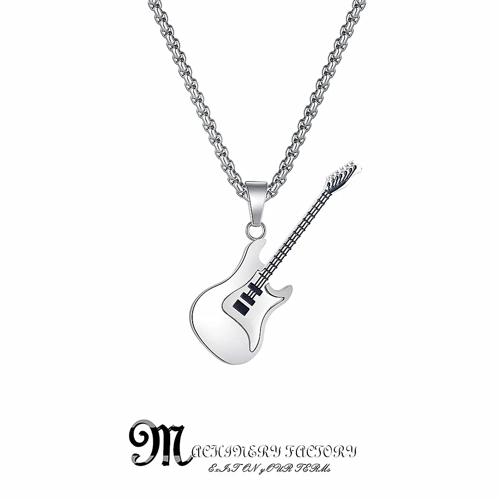 

316L Stainless Steel Guitar Necklace For Men and Women Pendants Necklaces Gift