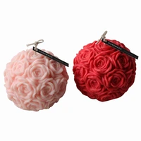 big rose ball silicone mold flower resin wax melting cake diy candle molds for candle making