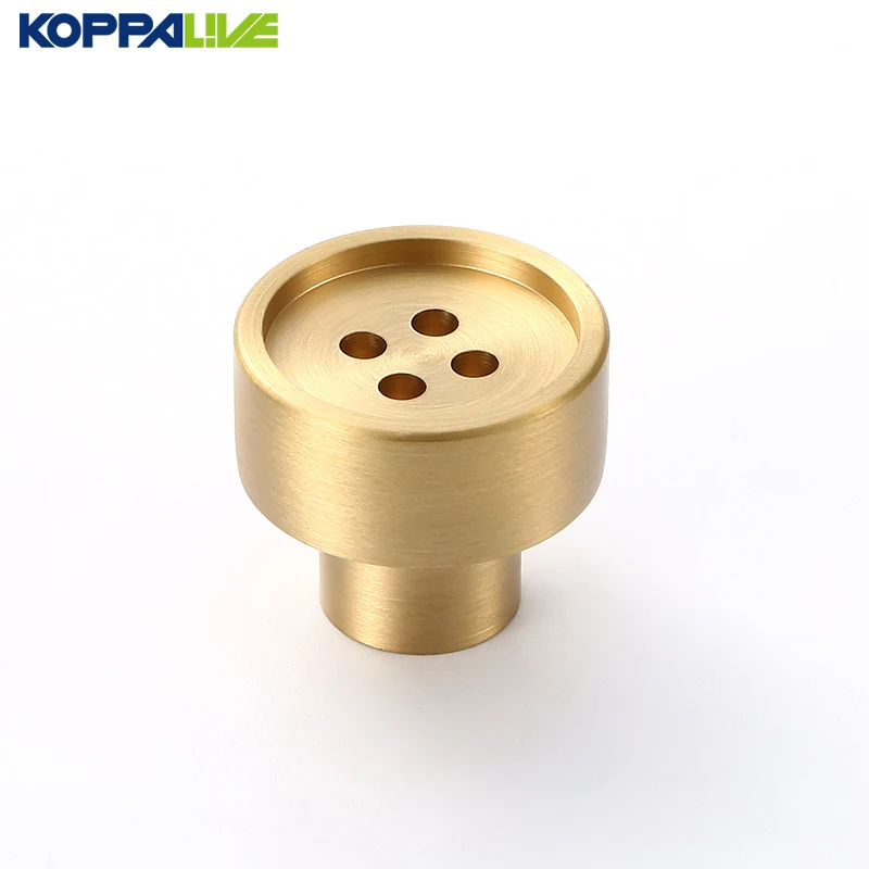 Круглые мебельные ручки в форме кнопки латунные для кухонных шкафов дверей