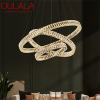 oulala modern luxury pendant lamp led fixtures decorative round crystal lighting chandelier for living room bedroom hotel