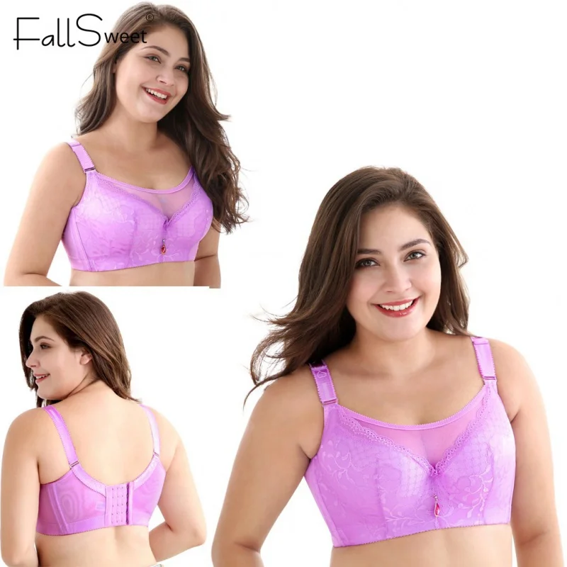 

ICCLEK Push Up Large Cup Bras Big Size Bras Lace Women Underwear E F Cup 42-48