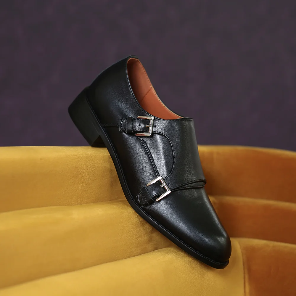 

Monk Shoes Woman Oxfords Round Toe Retro Flats Genuine Leather Buckle Shoes Spring Autumn Classical Ladies Casual Footwear