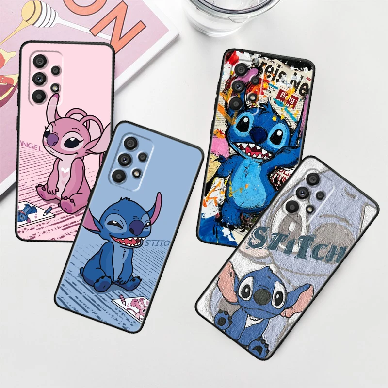 

Couple Stitch Love Disney For Samsung Note 20 10 Ultra Plus A31 A8 A14 J6 A12 A5 A70 A7 A34 A25 A04 A24 5G Black Cover