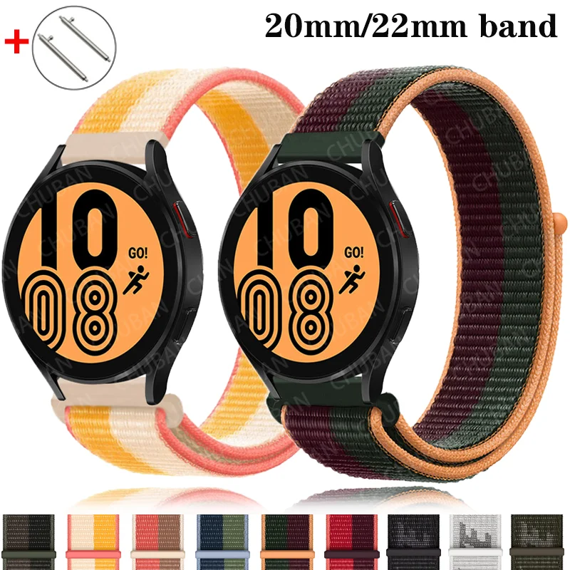 

20/22mm band For Samsung Galaxy Watch 4/classic/3/active 2 45mm/46mm/42mm/44mm Nylon Bracelet For Huawei watch GT 2 2e pro strap