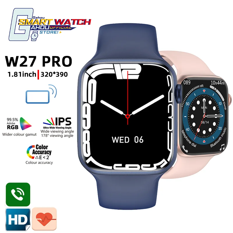 

2022 W27 Pro IWO Series 7 Watch 7 Smartwatch Sports Fitness Tracker Smart Watch Men Women IWO 14 PK IWO 13 PRO W37 HW22 X8 MAX