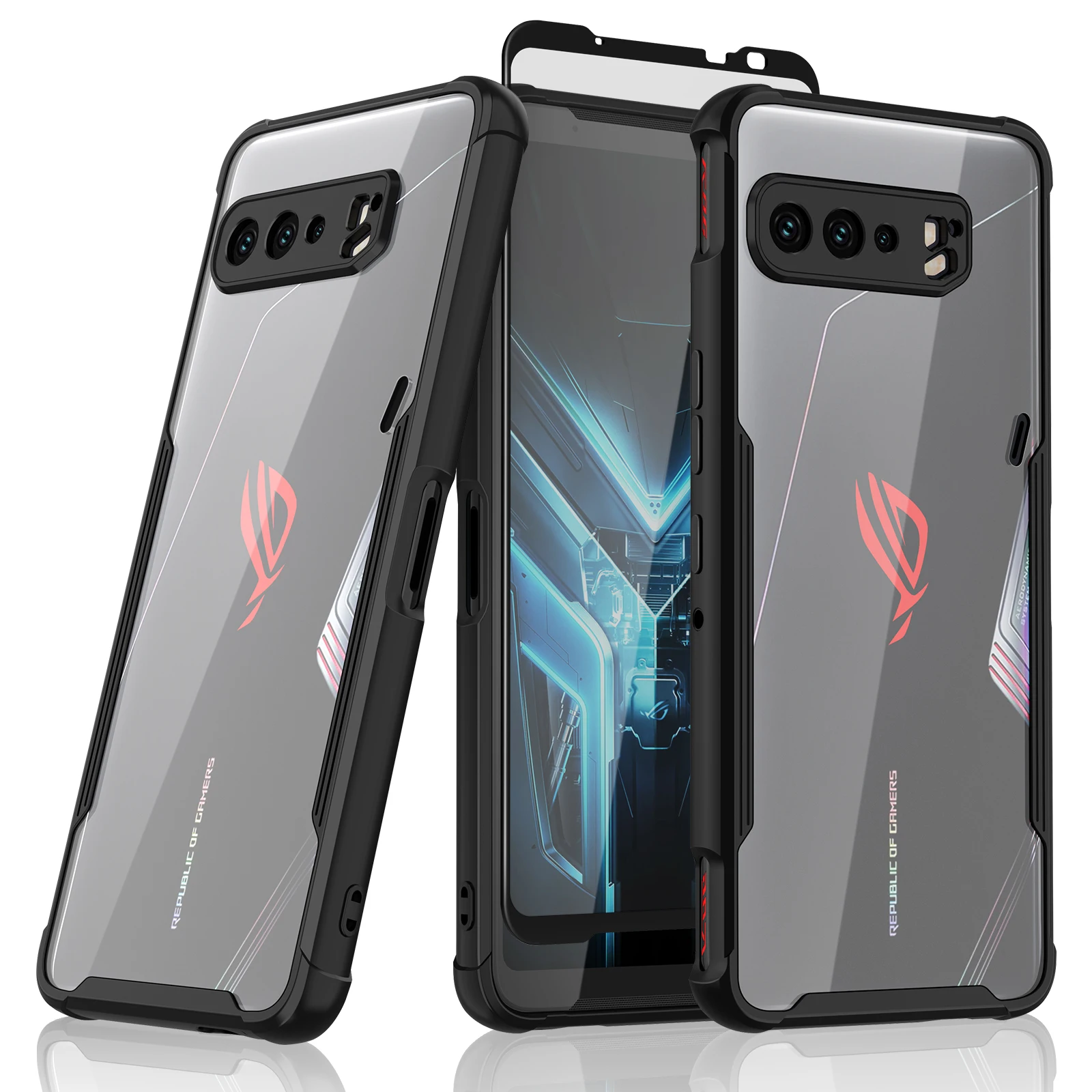

ZSHOW Case for ASUS ROG Phone 3 ZS661KS 3 Strix Cover Soft TPU Clear PC Back Air Trigger Compatible Camera Protection Shockproof