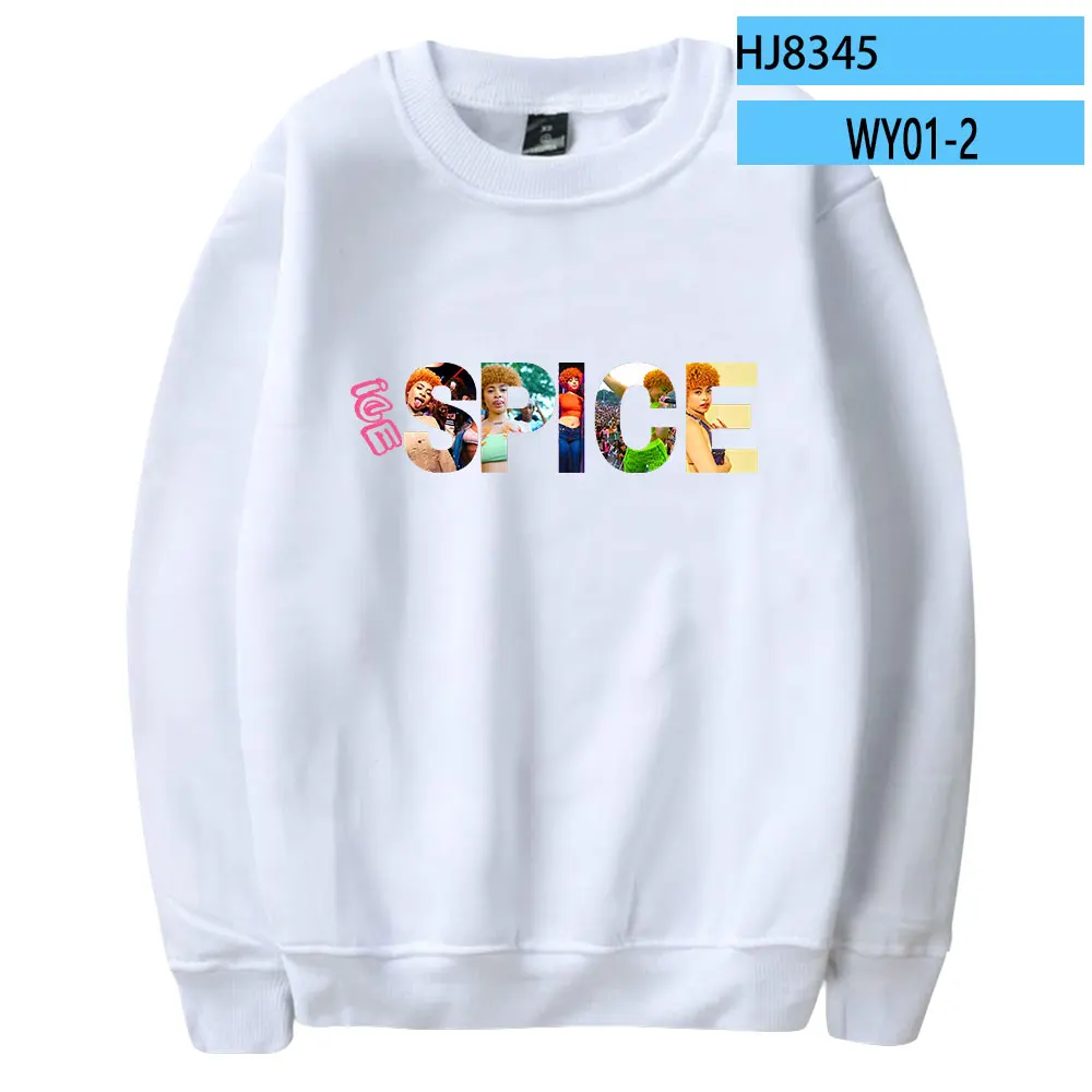 Толстовка Rapper ICE Spice для мужчин и женщин свитшот с длинным рукавом круглым вырезом