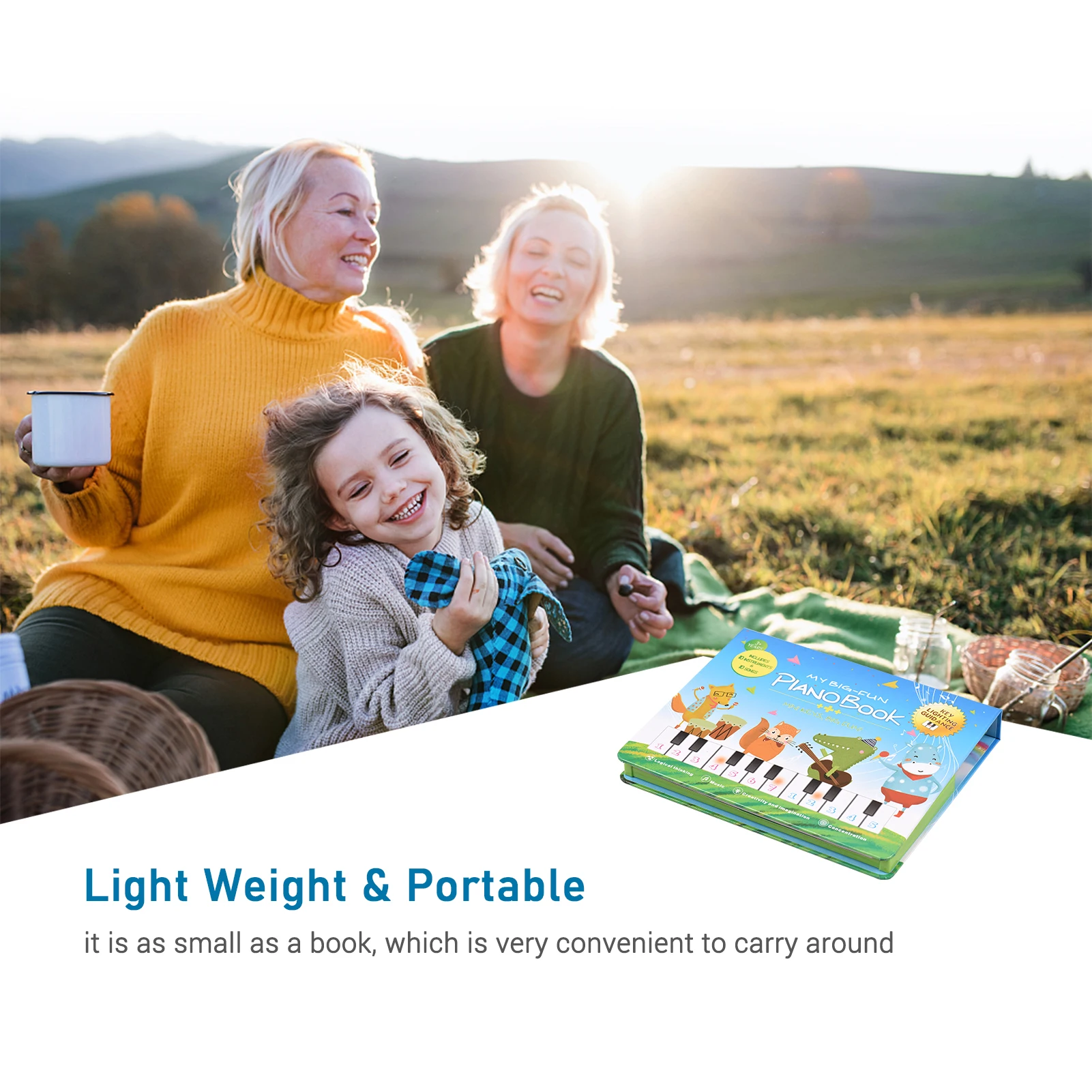 

Piano Book Electronic Piano Keyboard Music Book Piano Songbook with 10 Instruments 10 Songs Educational Musical Book for Kids