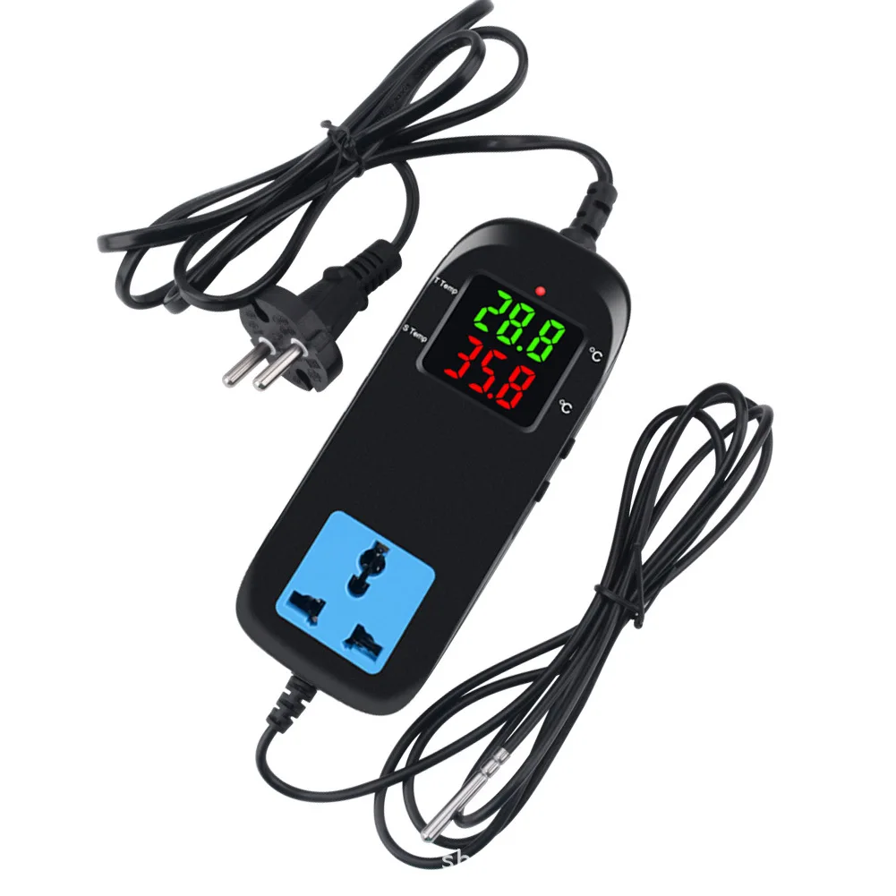 ac 90v 250v electronic thermostat led digital breeding digital display temperature controller with socket free global shipping