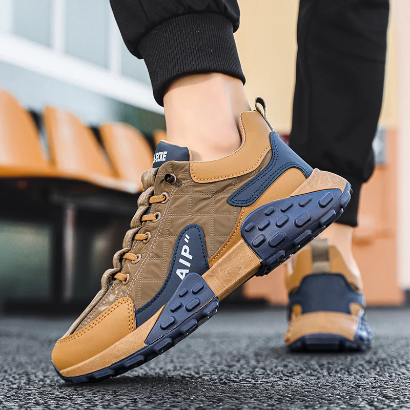 Men Leather Casual Shoes Unisex Higher Bottom Lightweight Waterproof Sneakers for Male Hot Sale Fashion Men Shoes Free Shipping