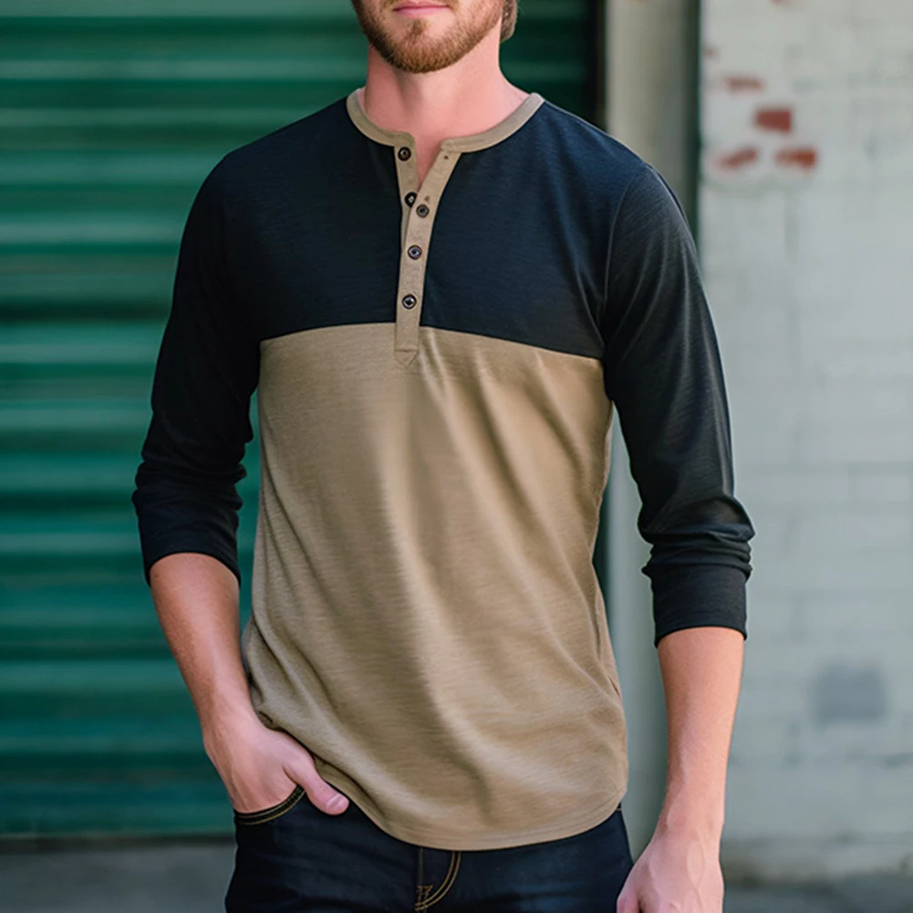 

Mens Soft Spring Autumn Slim Fit Casual Shirt Patchwork Long Sleeves Breathable Outdoor T Shirts Top Sport Men's Bottom Shirt