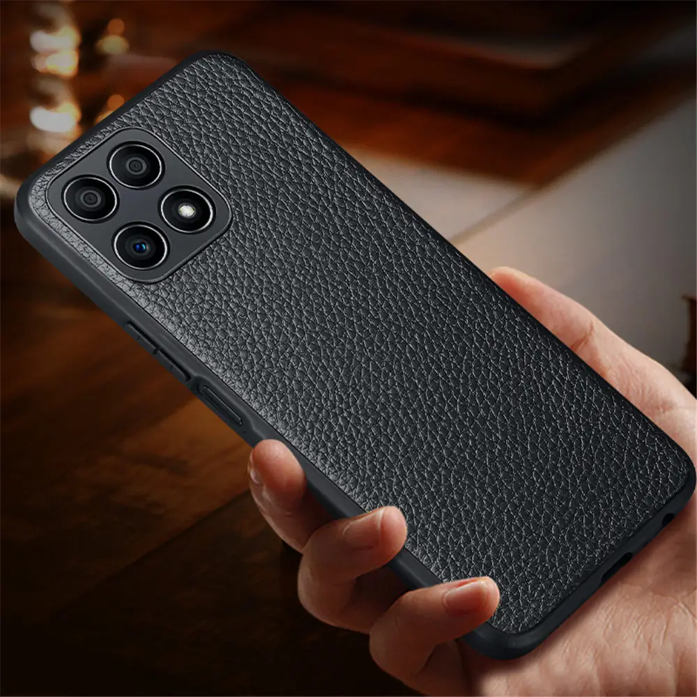 X30i Cases Ultra-thin Genuine Leather Back Cover For Huawei Honor X30i X20 Case Coque Litchi Shockproof Fundas
