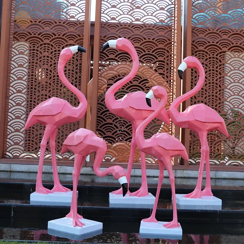 Фламинго FRP скульптура для сада