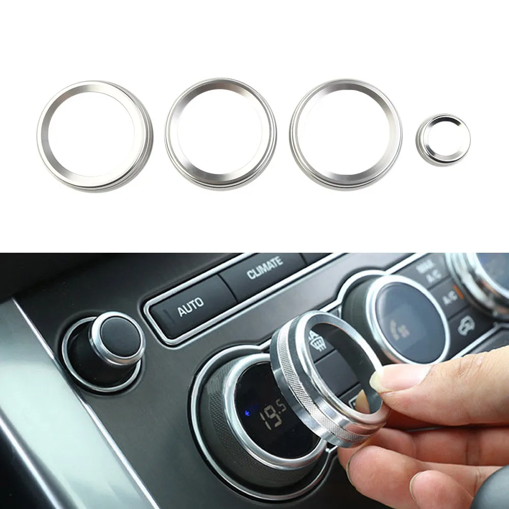 

Durable Practical Covers Knob Button Air Condition Central Interior Kit Ring Silver Accessories For
