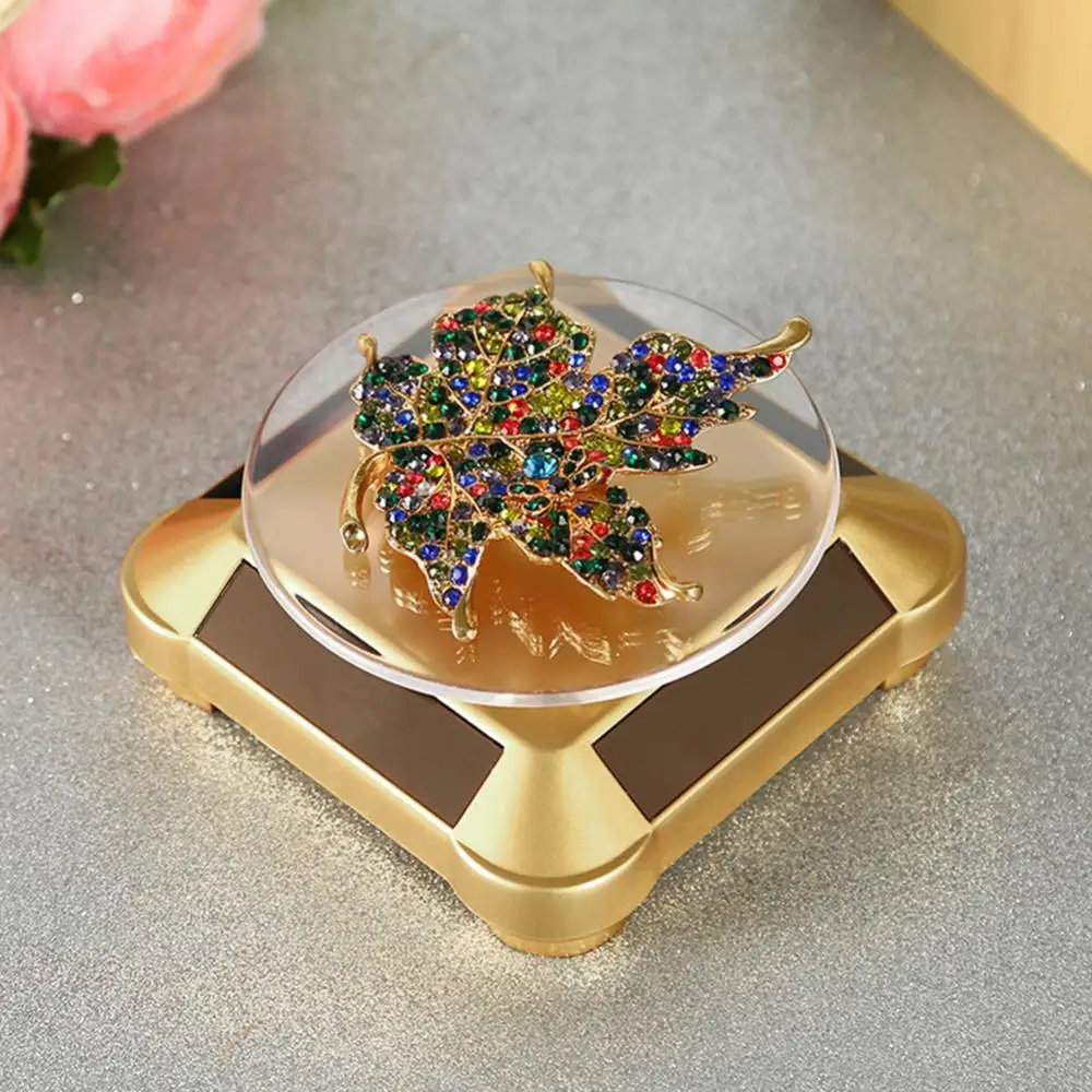 

Auto Rotating Turntable Stand 360 Automatic Rotating Necklace Bracelet Watch Display Solar Showcase
