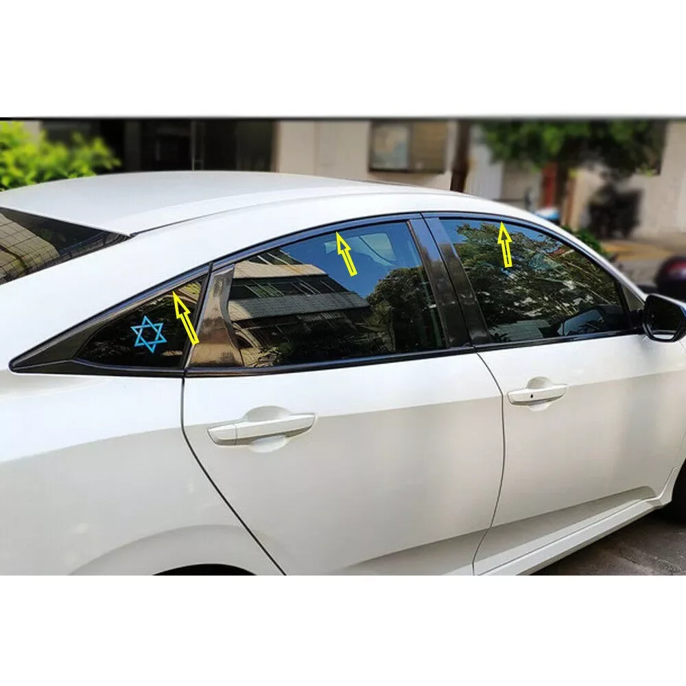 

AUTO PARTS Right Car Sticker Side Window Vinyl 6pcs For Honda Civic 10th Gen 2016-2019 4dr Sedan AutoExterior Accessories Car De