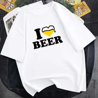 summer new style i love beer print t shirt unisex pure cotton round neck 14 color blouse cute simple daily street short sleeves