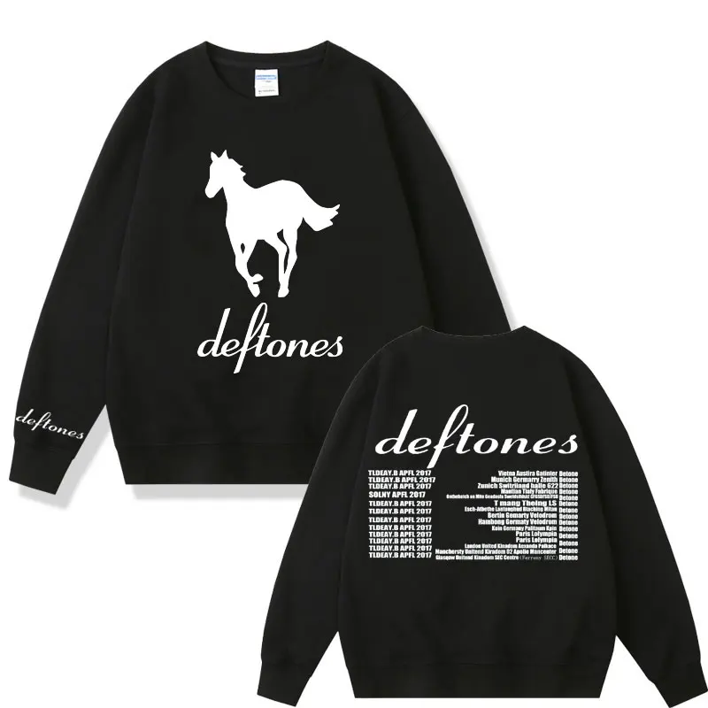 

Limited Edition Deftones White Pony Deftones Merch Sweatshirt Men Women Oversized Gothic Pullover Men's Casual Loose Sweatshirts