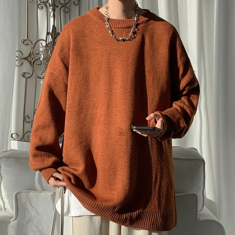 

M-5XL многоцветный свитер мужской теплый Модный повседневный вязаный пуловер мужской Корейский свободный свитер с длинным рукавом мужской д...