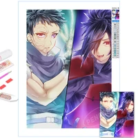 anime home decor 5d diy diamond embroidery painting uchiha obito full square drill artwork naruto cross stitch cartoon pictures