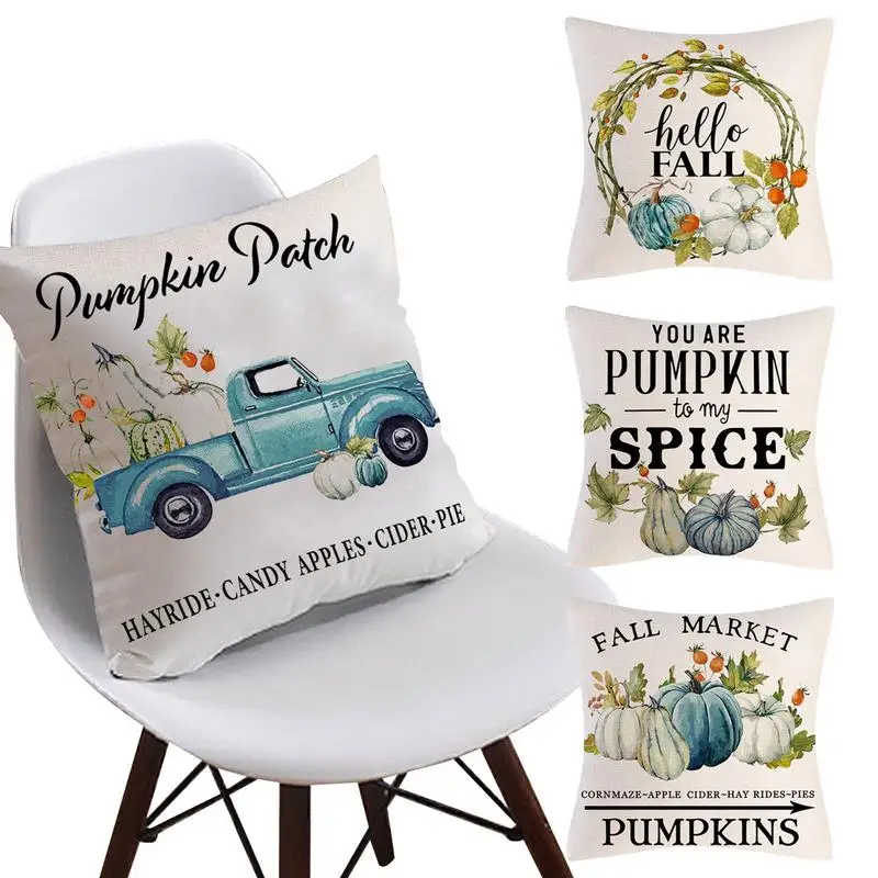 

4 шт., Осенние наволочки в виде тыквы и кленового листа