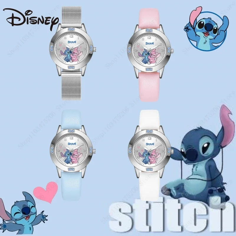 Часы Disney женские кварцевые со стразами милые Мультяшные модные наручные часы с