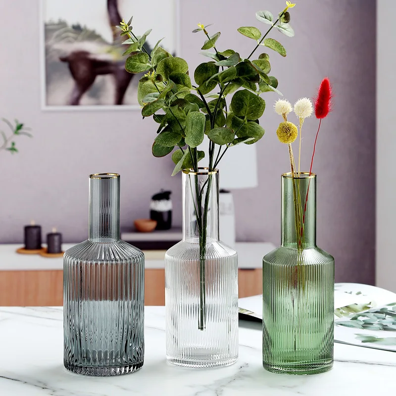 

Transparent Glass Vases for Plant Bottle Flower Pot Nordic Creative Hydroponic Terrarium Arrangement Table Vase Modern Home Deco