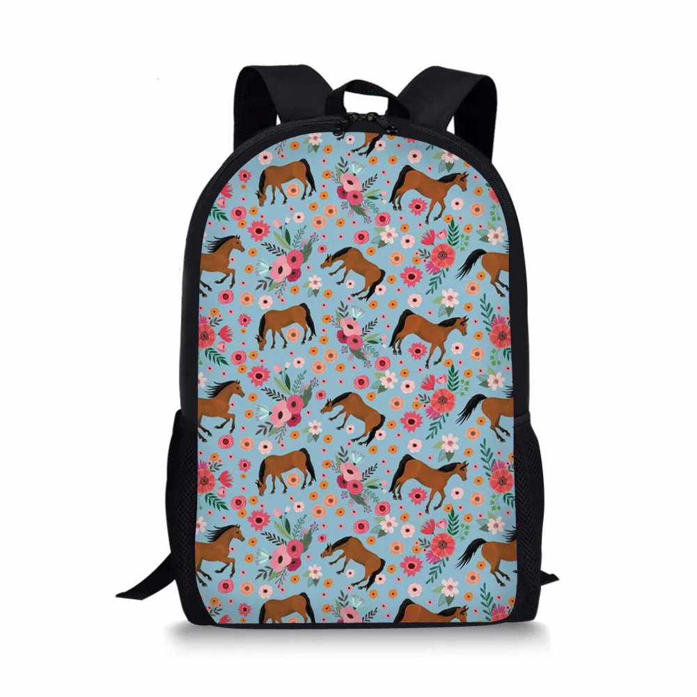 Advocator Hot Stylish Floral Horse School Bag for Teenager Boys Girls Unique 3d Children Kids Book Bag Print Animal Backpacks