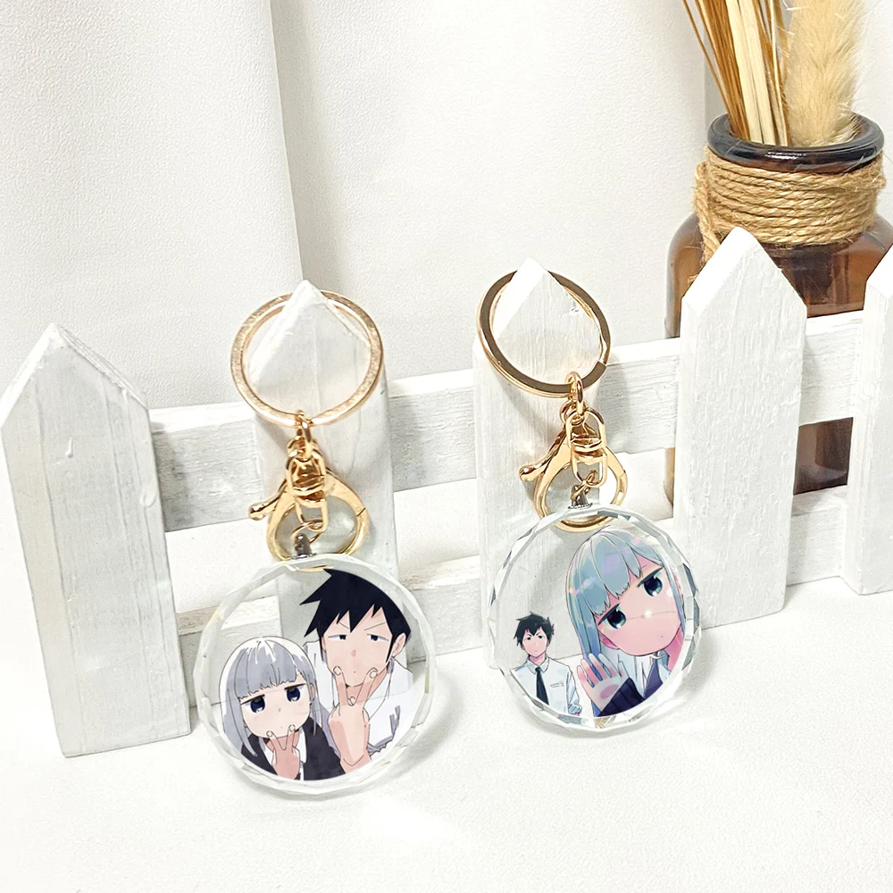 

Anime Aharen San Wa Hakarenai Transparent Crystal Keychain Cosplay Acrylic Figure Keyring 2175 Kids Collection Toy