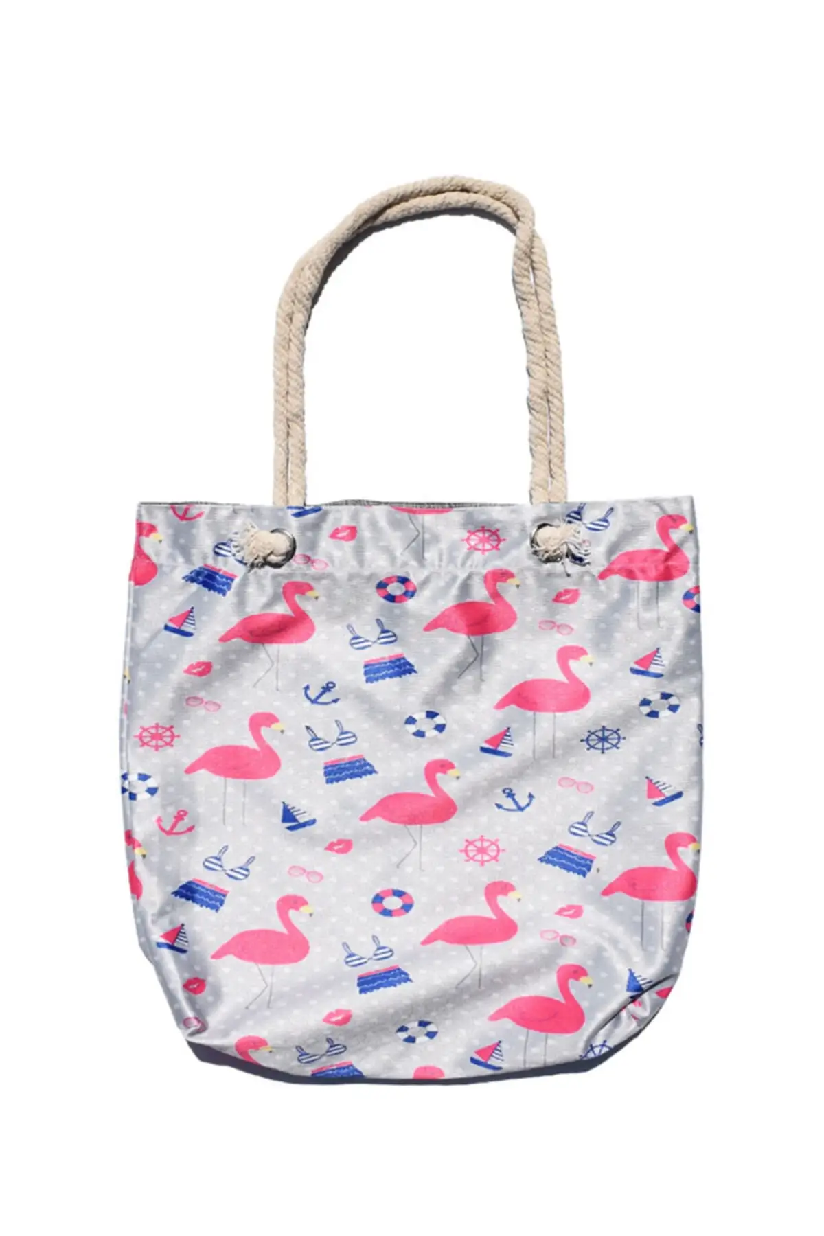 

Женская пляжная сумка, с рисунком фламинго, сумка-тоут большого размера на молнии, модные летние большие сумки для покупок через плечо