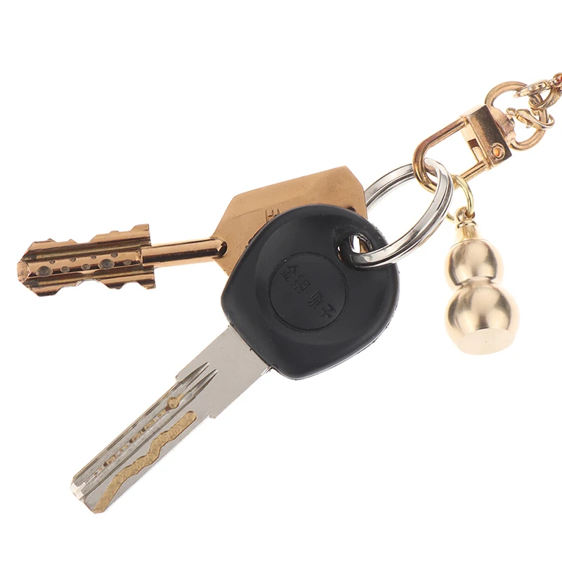 1Pc Brass Gourd Pendant Irregular Jar Keychain Hanging Necklace Jewelry Waterproof Pill Box Medicine Case
