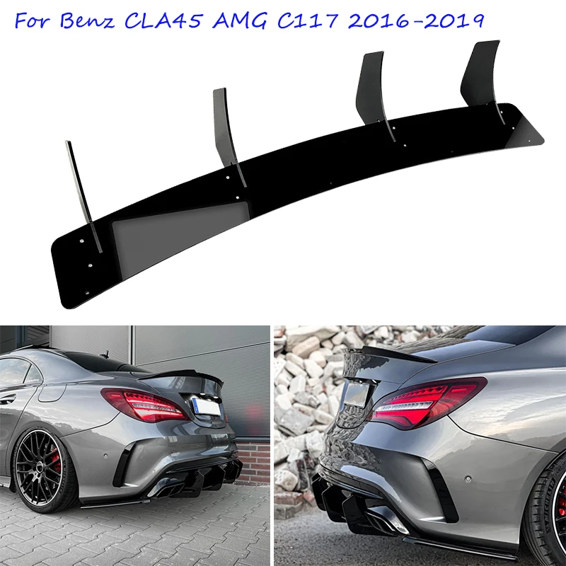 

For Mercedes Benz CLA45 AMG C117 2016 2017 2018 2019 Car Rear Wing Spoiler Cover Rear Trunk Lid Boot Ducktail Spoiler Wings